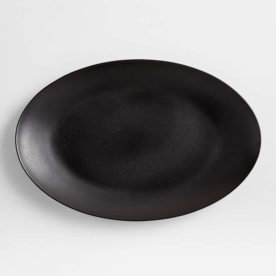 Craft Matte Black Stoneware Large Oval Platter
