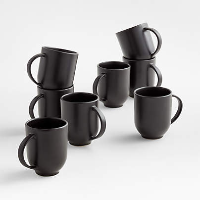 Craft 11.75-oz. Matte Black Stoneware Mugs, Set of 8