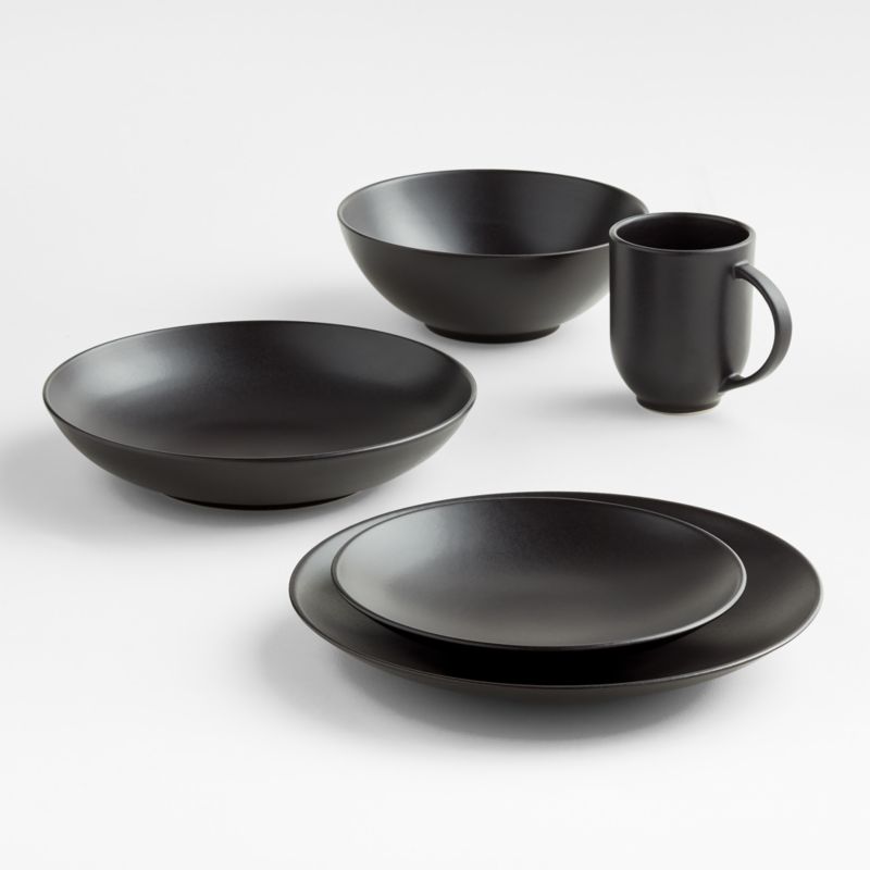 Craft Matte Black Stoneware Coupe Dinner Plate - image 5 of 10