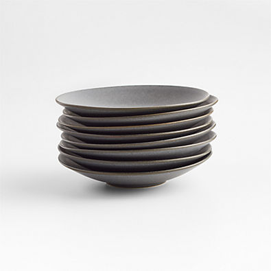 View Craft Charcoal Grey Stoneware Appetizer Plates, Set of 8 details