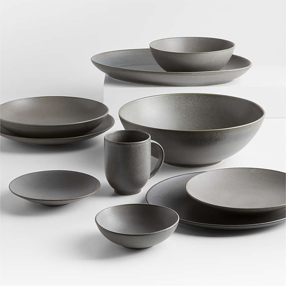 Dishes Restaurant Matte Gray, Dinner Set Plates Dishes