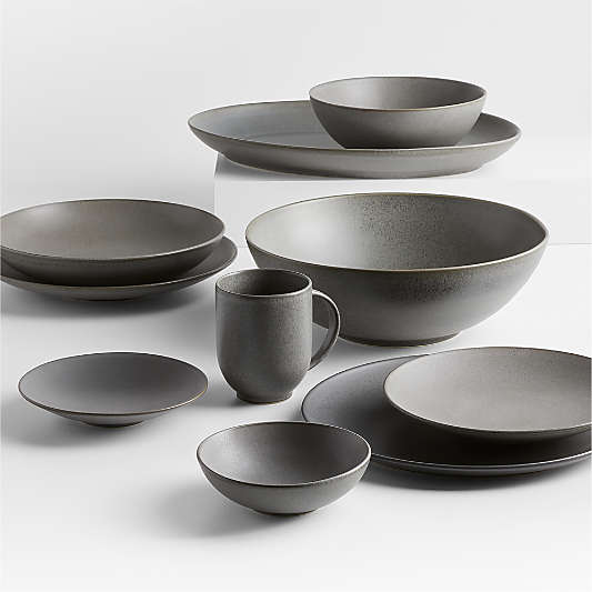 Craft Charcoal Appetizer Plates, Set of 8