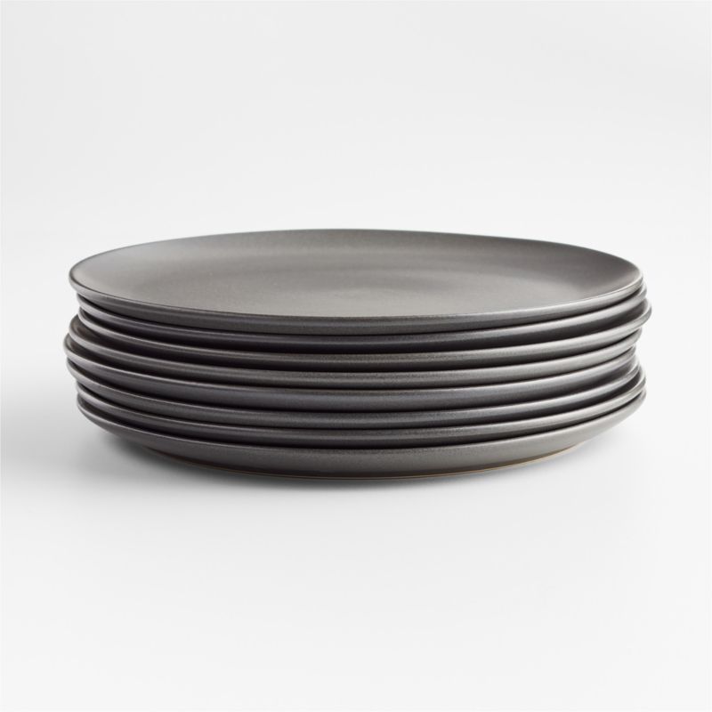 Craft Charcoal Flat Dinner Plates, Set of 8 - image 0 of 6