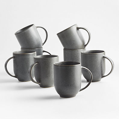 View Craft 11.75-oz. Charcoal Mugs, Set of 8 details