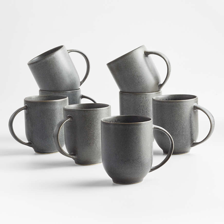 Craft Stone Blue Mugs, Set of 8 + Reviews | Crate & Barrel