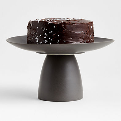 View Craft Charcoal Grey Stoneware Pedestal Plate details