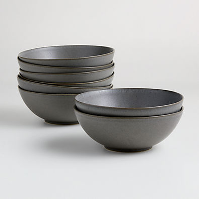 View Craft Charcoal Grey Stoneware Bowls, Set of 8 details