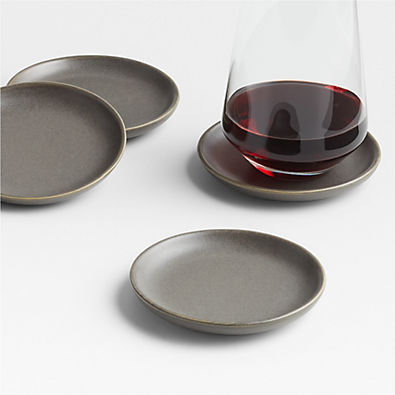 View Craft Charcoal Grey Stoneware Coasters, Set of 4 details