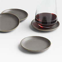 Dark Grey Ceramic Coasters, Set of 4 + Reviews | Crate & Barrel