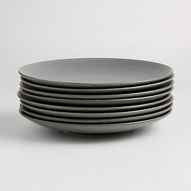View Craft Charcoal Grey Stoneware Coupe Dinner Plates, Set of 8 details
