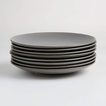 Craft Charcoal Grey Coupe Dinner Plates, Set of 8 + Reviews | Crate & Barrel