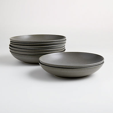 View Craft Charcoal Grey Stoneware Low Bowls, Set of 8 details