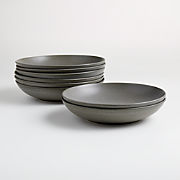 Craft 10" Charcoal Grey Low Bowls, Set of 8