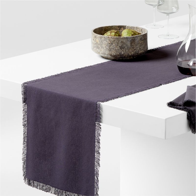 Craft 90-Inch Fringed Cotton Moss Green Table Runner + Reviews