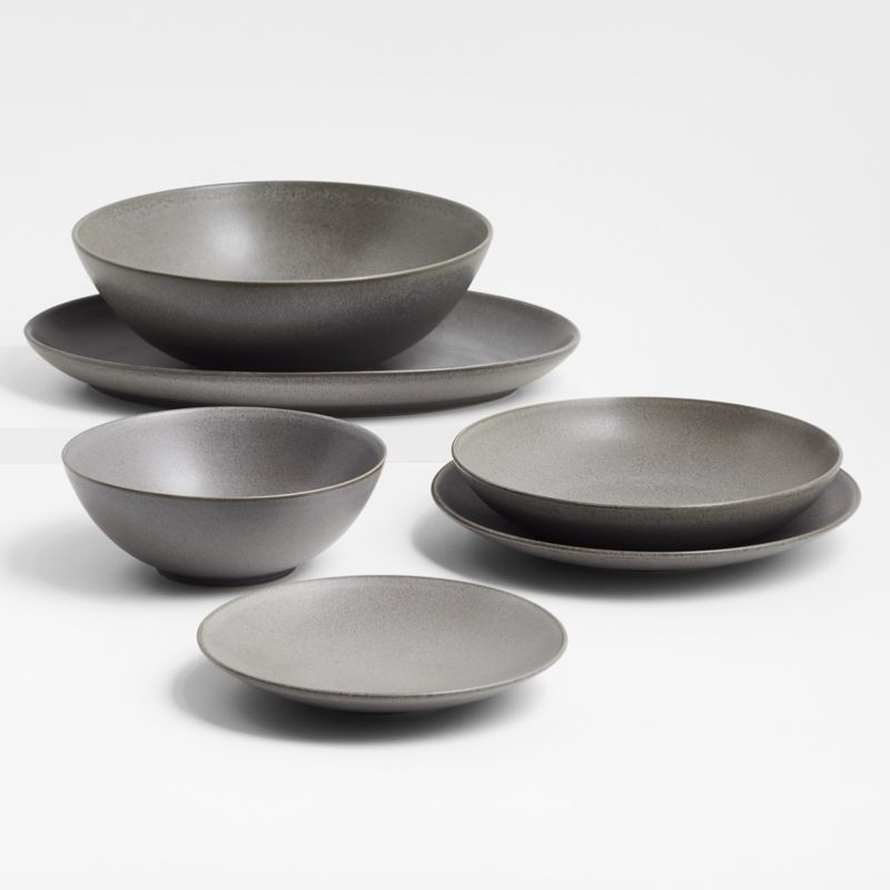 Craft Charcoal Grey Coupe Salad Plates, Set of 8 - image 9 of 12