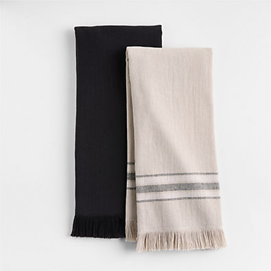 View Craft Ink Black Organic Cotton Dish Towels, Set of 2 details