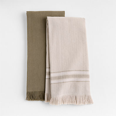 View Craft Sage Green Organic Cotton Kitchen Towels, Set of 2 details