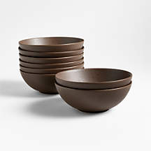 Craft Espresso Stoneware Cereal Bowls, Set of 8 + Reviews | Crate & Barrel