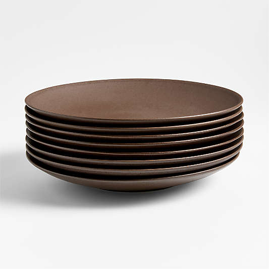 Craft Espresso Stoneware Coupe Dinner Plates, Set of 8