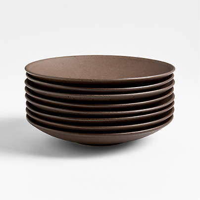 Craft Espresso Stoneware Coupe Salad Plates, Set of 8