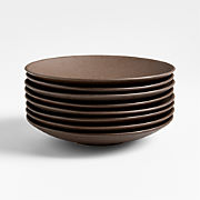 Craft Espresso Stoneware Coupe Salad Plates, Set of 8