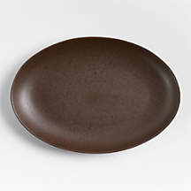 Craft Espresso Medium Stoneware Serving Platter + Reviews | Crate & Barrel