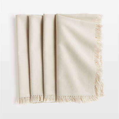 Craft Birch Beige Cotton Fringe Napkins, Set of 4