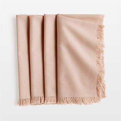 Craft Blush Organic Cotton Fringe Napkins, Set of 4