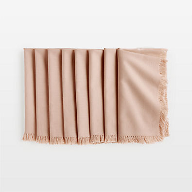 View Craft Blush Organic Cotton Fringe Napkins, Set of 8 details