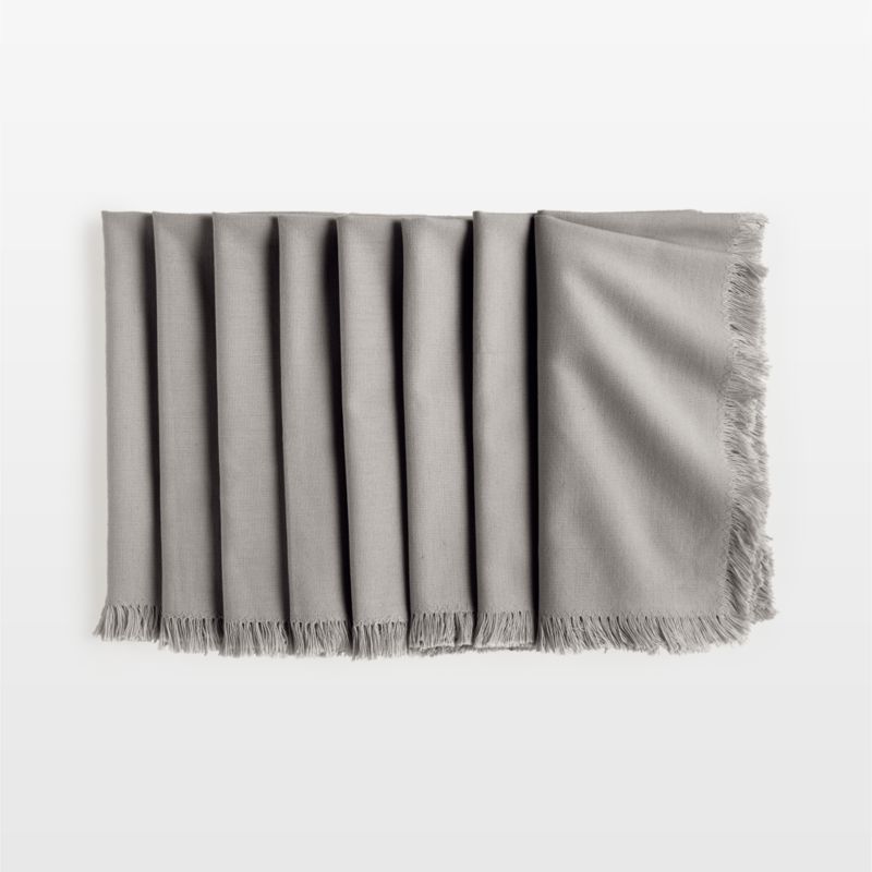 Craft Light Grey Organic Cotton Fringe Napkins, Set of 8 - image 0 of 5