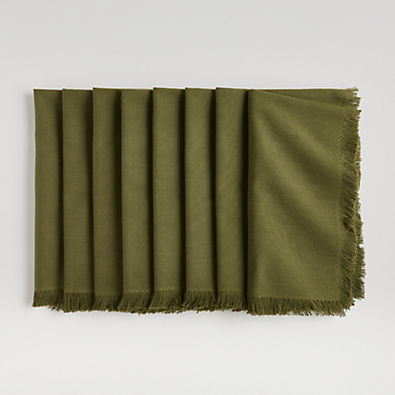 View Craft Moss Fringe Napkins, Set of 8 details