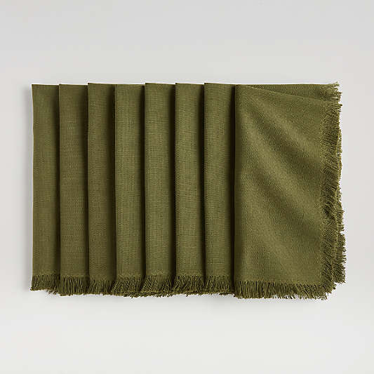 Craft Moss Fringe Napkins, Set of 8