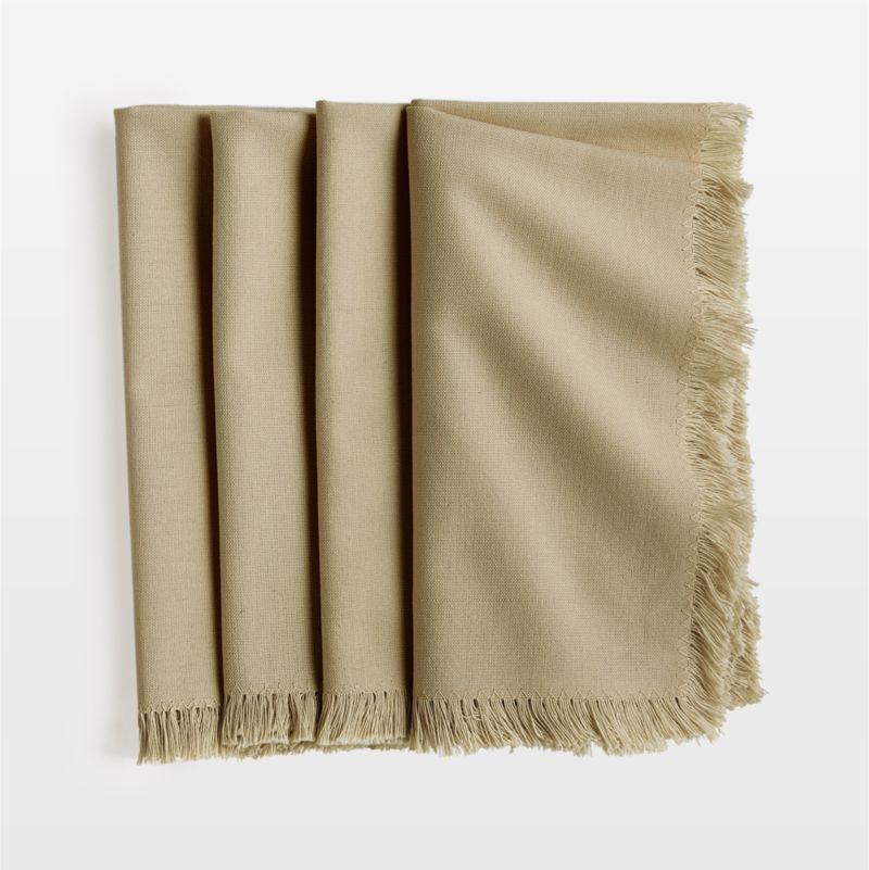 Craft Sage Green Organic Cotton Fringe Napkins, Set of 4 - image 0 of 8