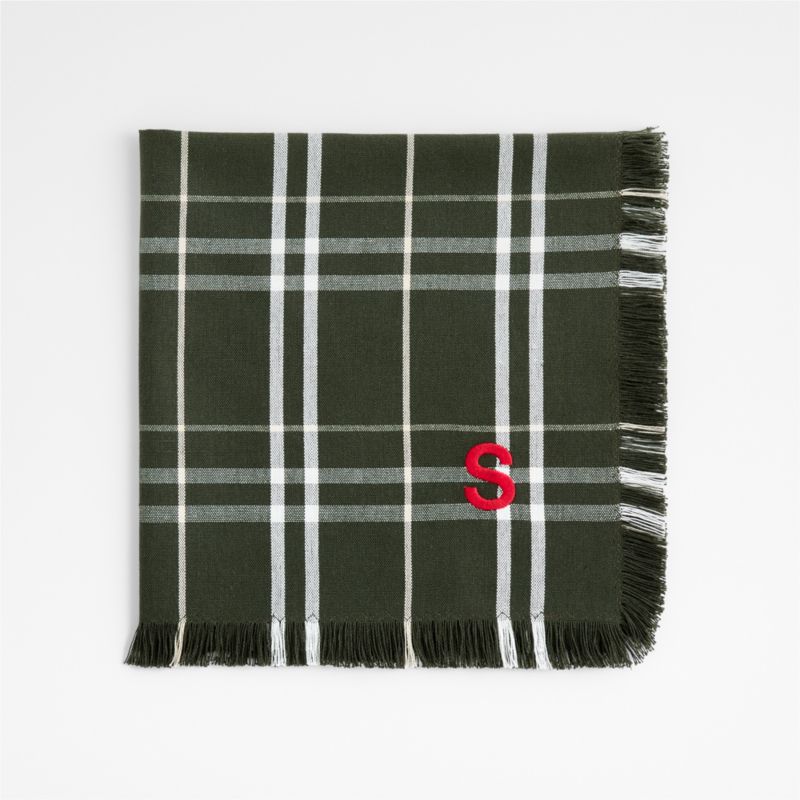 Craft Green Plaid Organic Cotton Fringe Dinner Napkin - image 3 of 8