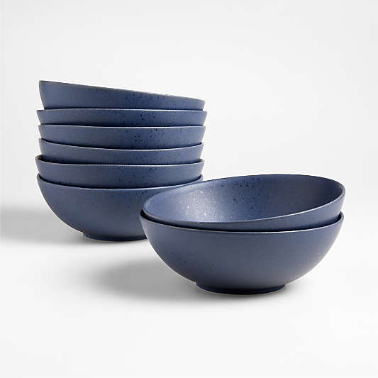 Craft Indigo Stoneware Cereal Bowls, Set of 8