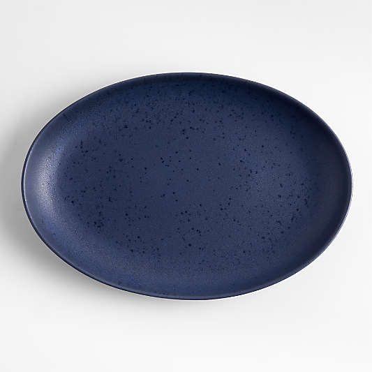 Craft Indigo Medium Oval Stoneware Platter