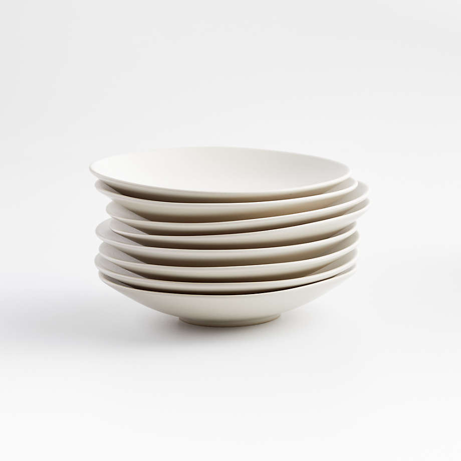 Craft Linen Stoneware Appetizer Plates, Set of 8 | Crate & Barrel