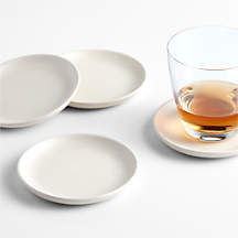 Off-White Ceramic Coasters, Set of 4 + Reviews | Crate & Barrel