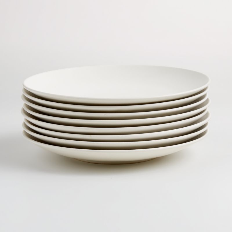 Craft Linen Cream Coupe Dinner Plates Set of 8 Crate Barrel