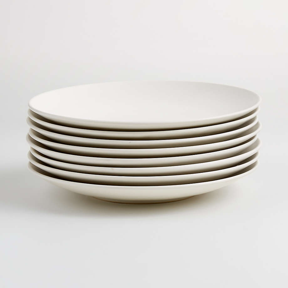 Craft Linen Cream Coupe Dinner Plates, Set of 8 | Crate & Barrel