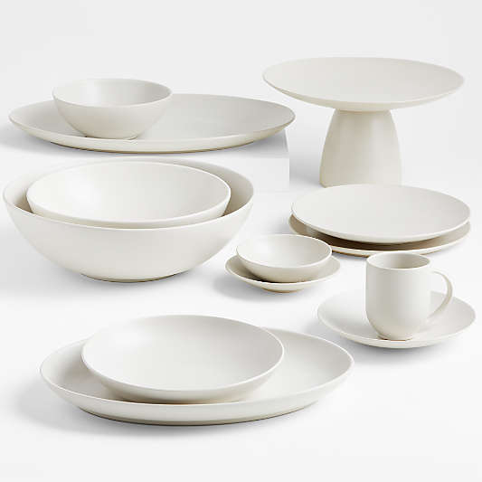 Craft Linen Cream Stoneware Serving Platters