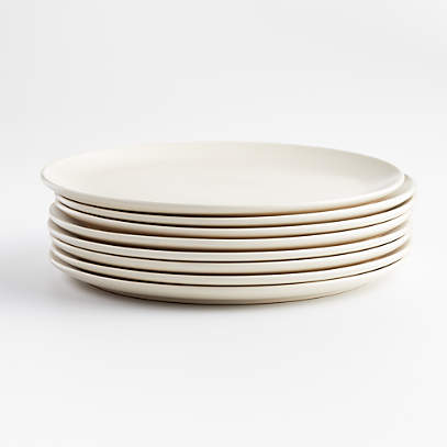 Craft Linen Stoneware Dinner Plates, Set of 8 + Reviews | Crate & Barrel