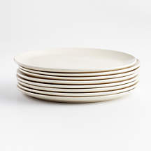 Craft Linen Stoneware Dinner Plates, Set of 8 | Crate & Barrel