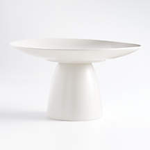 Craft Linen Stoneware Cake Pedestal + Reviews | Crate & Barrel