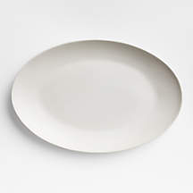 Craft Linen Cream Large Oval Serving Platter + Reviews | Crate & Barrel