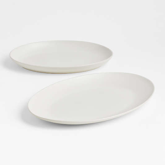 Craft Linen Cream Medium Oval Serving Platter