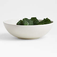 Craft Linen Cream Large Stoneware Serving Bowl + Reviews | Crate & Barrel