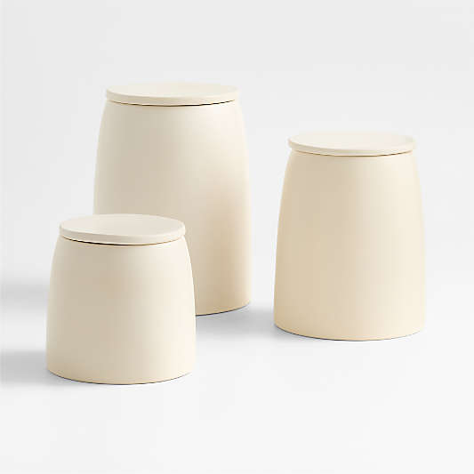 Craft Linen Cream Stoneware Canisters