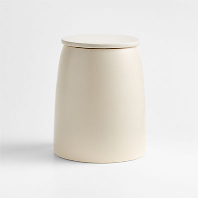 View Craft Linen Cream Stoneware 56.75-oz. Medium Canister details