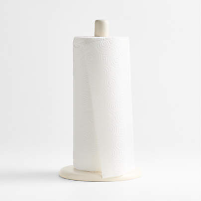 Craft Linen Cream Stoneware Paper Towel Holder